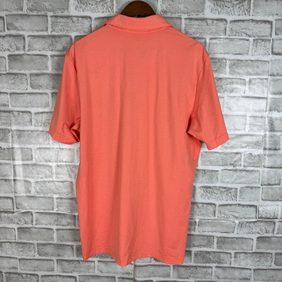 Adidas Golf x Pinewood CC Salmon Pink Performance Golf Polo Mens LARGE Stretch - Picture 5 of 8